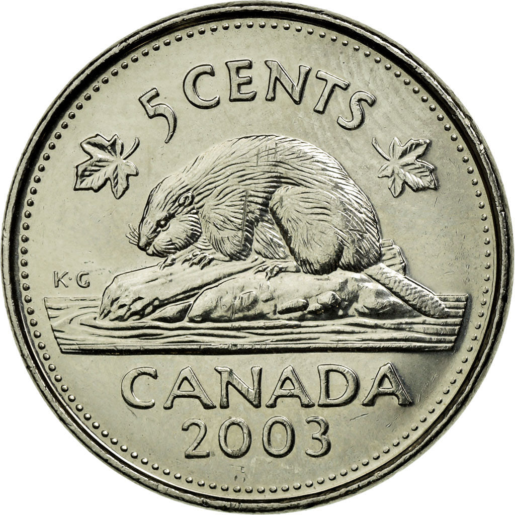 Moneta, Canada, Elizabeth II, 5 Cents, 2003, Royal Canadian Mint, BB