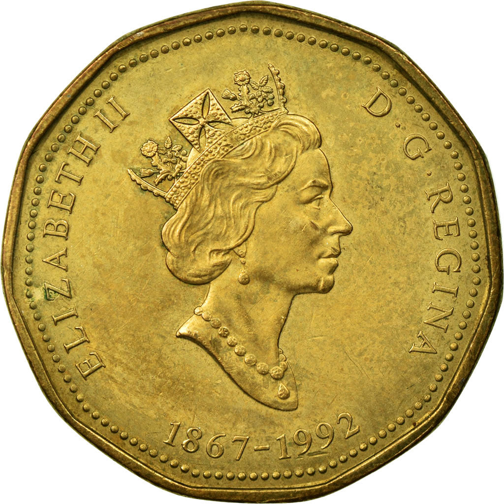 Coin, Canada, Elizabeth II, Dollar, 1992, Royal Canadian Mint, Ottawa