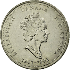 Coin, Canada, Elizabeth II, 25 Cents, 1992, Royal Canadian Mint, Ottawa