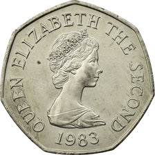 Coin, Jersey, Elizabeth II, 50 Pence, 1983, AU(55-58), Copper-nickel, KM:58.1