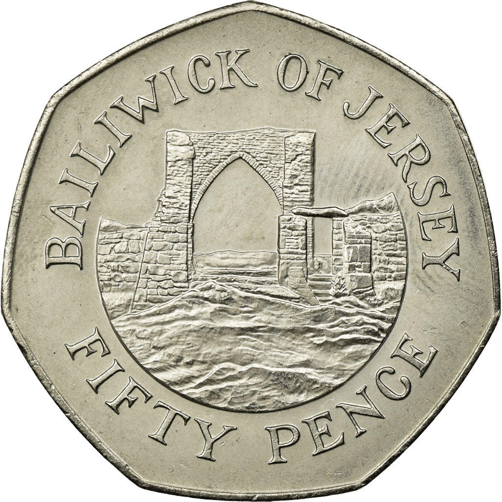 Coin, Jersey, Elizabeth II, 50 Pence, 1983, AU(55-58), Copper-nickel, KM:58.1