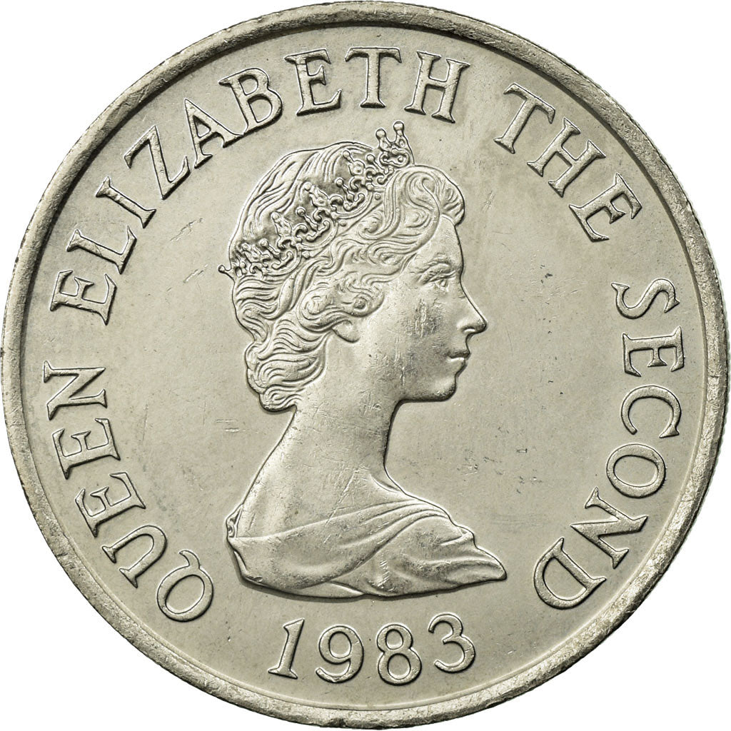 Coin, Jersey, Elizabeth II, 10 Pence, 1983, AU(55-58), Copper-nickel, KM:57.1