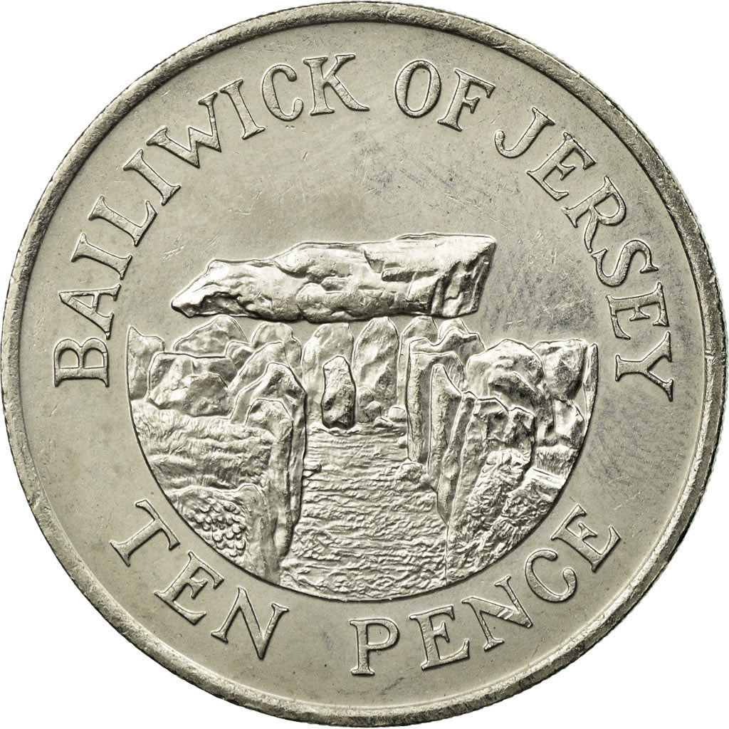 Coin, Jersey, Elizabeth II, 10 Pence, 1983, AU(55-58), Copper-nickel, KM:57.1