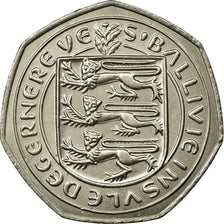 Coin, Guernsey, Elizabeth II, 50 Pence, 1984, EF(40-45), Copper-nickel, KM:34
