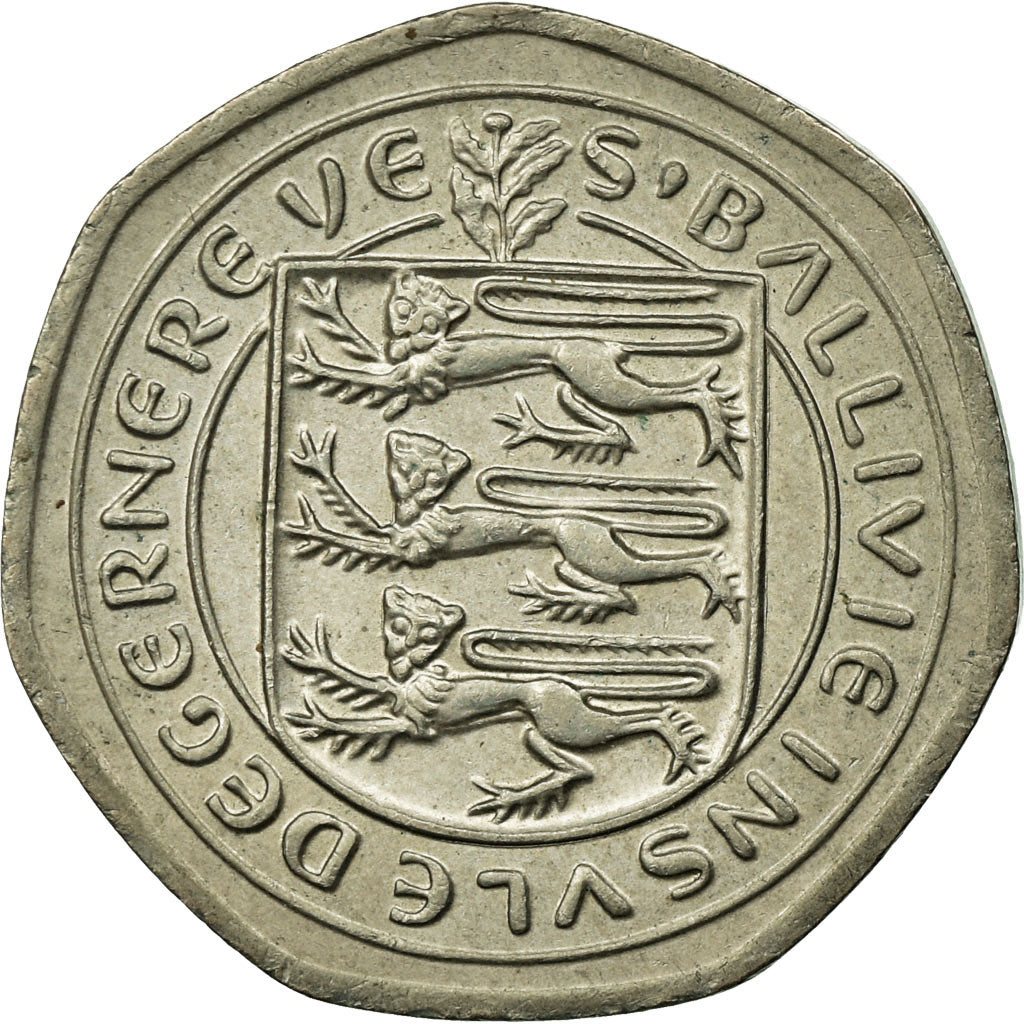 Monnaie, Guernsey, Elizabeth II, 20 Pence, 1982, TTB, Copper-nickel, KM:38