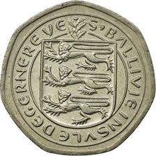 Monnaie, Guernsey, Elizabeth II, 20 Pence, 1982, TTB, Copper-nickel, KM:38