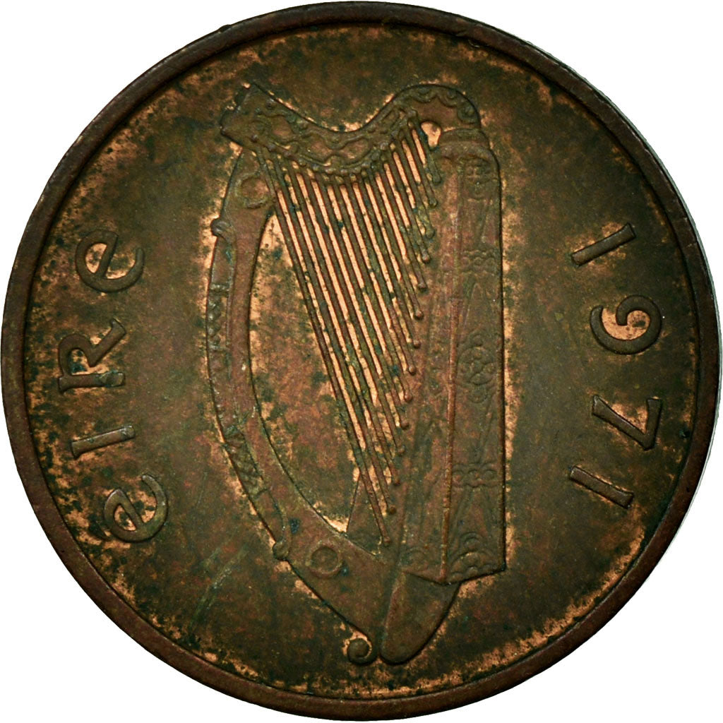 Coin, IRELAND REPUBLIC, 1/2 Penny, 1971, VF(30-35), Bronze, KM:19