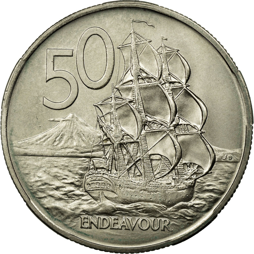 Coin, New Zealand, Elizabeth II, 50 Cents, 1967, AU(55-58), Copper-nickel