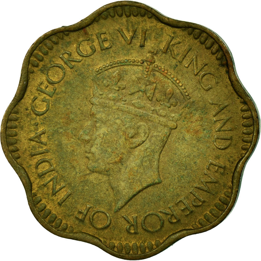 Münze, Ceylon, George VI, 2 Cents, 1944, SS, Nickel-brass, KM:117
