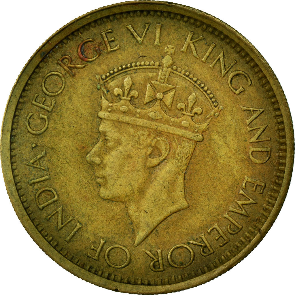 Moneta, Ceylon, George VI, 50 Cents, 1943, BB, Nichel-ottone, KM:116