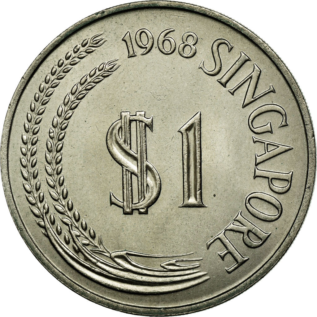 Coin, Singapore, Dollar, 1968, Singapore Mint, AU(55-58), Copper-nickel, KM:6