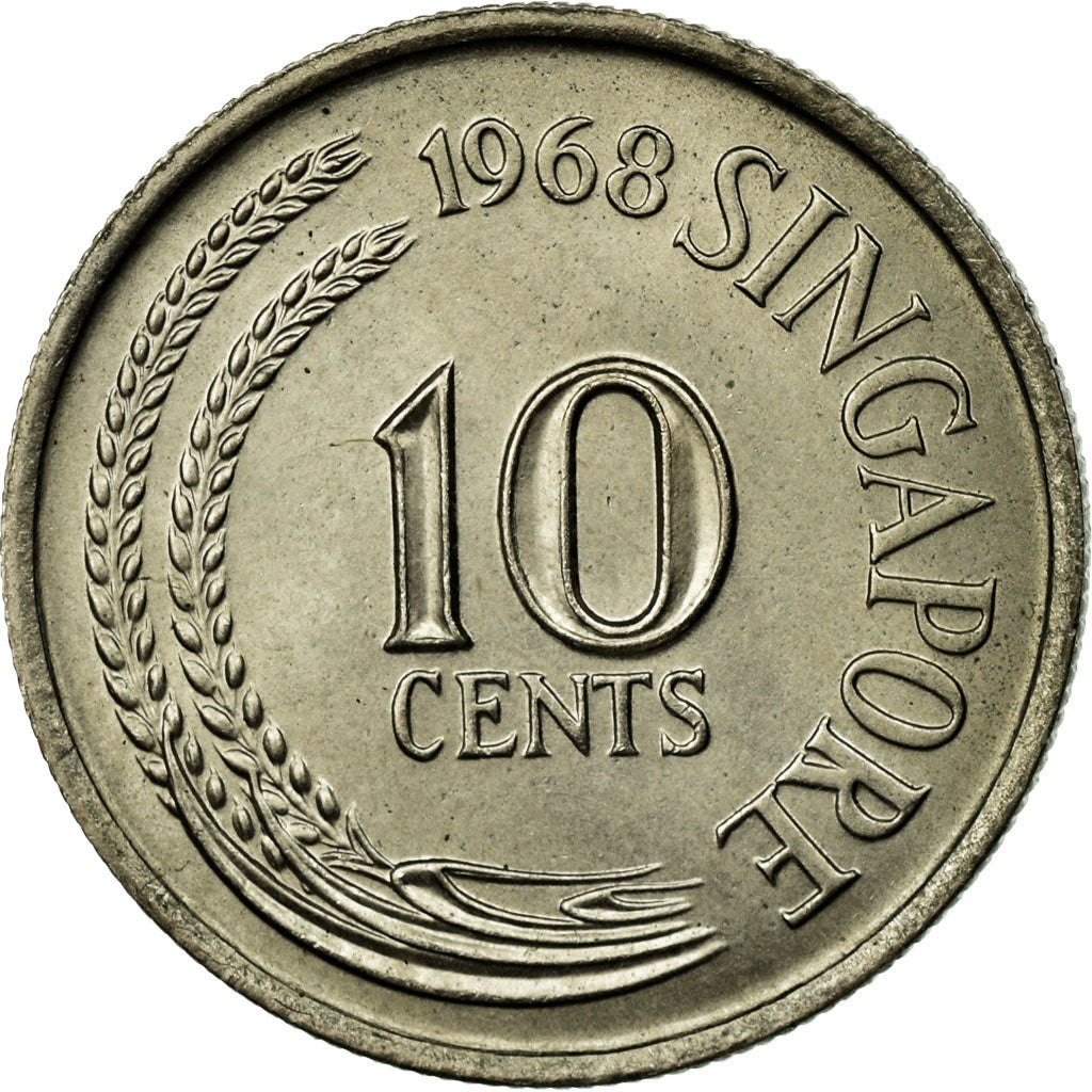 Monnaie, Singapour, 10 Cents, 1968, Singapore Mint, SUP, Copper-nickel, KM:3