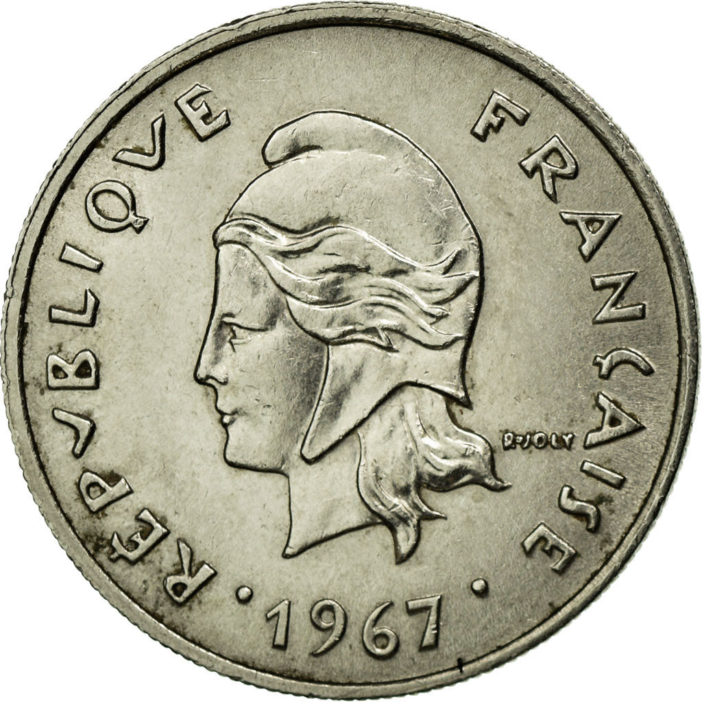 Coin, French Polynesia, 10 Francs, 1967, EF(40-45), Nickel, KM:5