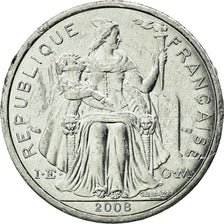 Coin, French Polynesia, 2 Francs, 2008, Paris, AU(55-58), Aluminum, KM:10