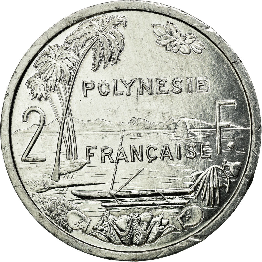 Coin, French Polynesia, 2 Francs, 2008, Paris, AU(55-58), Aluminum, KM:10