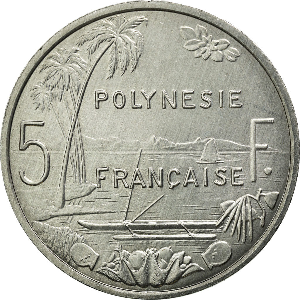 Moneda, Polinesia francesa, 5 Francs, 2008, Paris, EBC, Aluminio, KM:12
