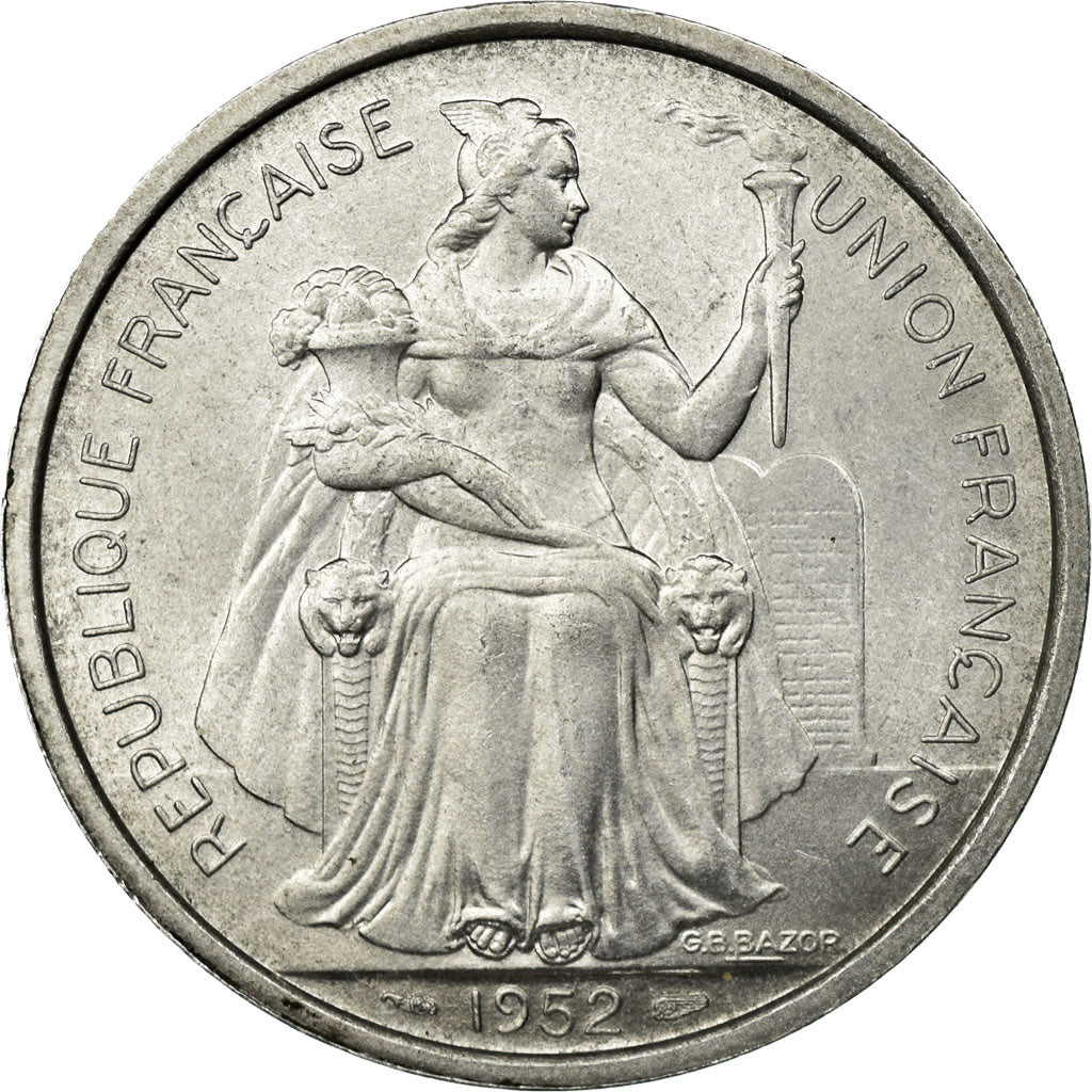 Coin, FRENCH OCEANIA, 5 Francs, 1982, AU(55-58), Aluminum, KM:4