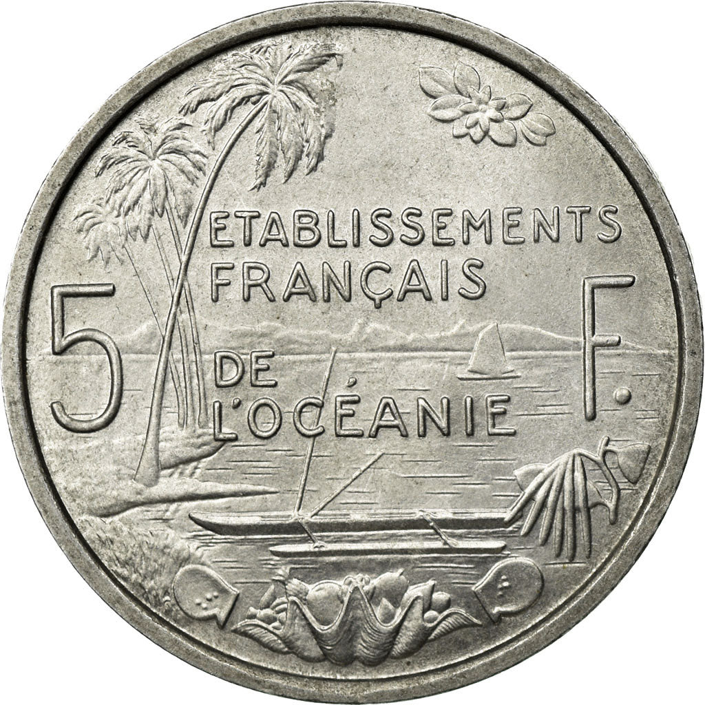 Coin, FRENCH OCEANIA, 5 Francs, 1982, AU(55-58), Aluminum, KM:4