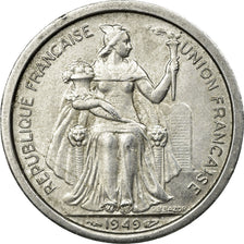 Moneta, OCEANIA FRANCESE, 2 Francs, 1949, BB, Alluminio, KM:3