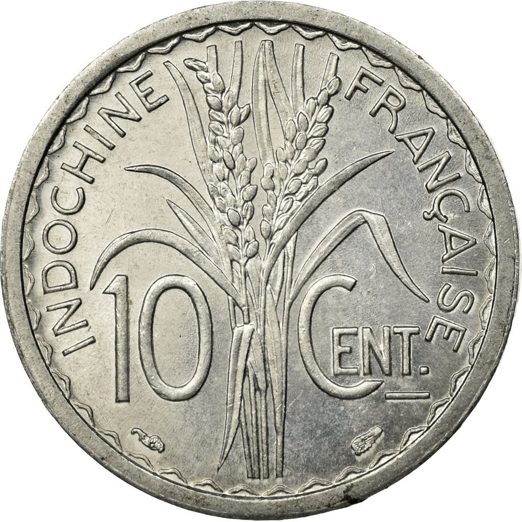 Munten, FRANS INDO-CHINA, 10 Cents, 1945, Paris, PR, Aluminium, KM:28.1