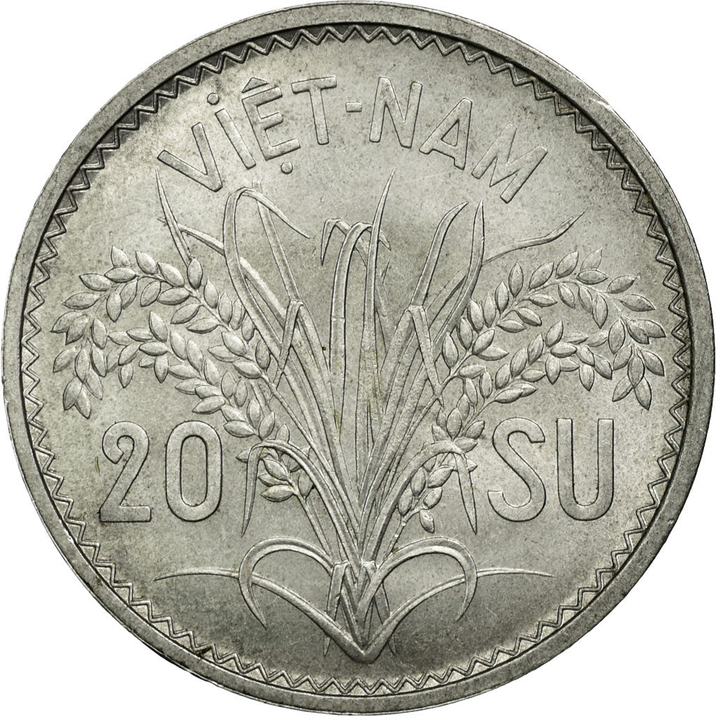 Coin, Vietnam, STATE OF SOUTH VIET NAM, 20 Su, 1953, Paris, EF(40-45), Aluminum
