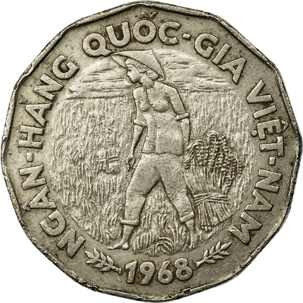 Moneda, Vietnam, STATE OF SOUTH VIET NAM, 20 Dông, 1968, MBC, Níquel