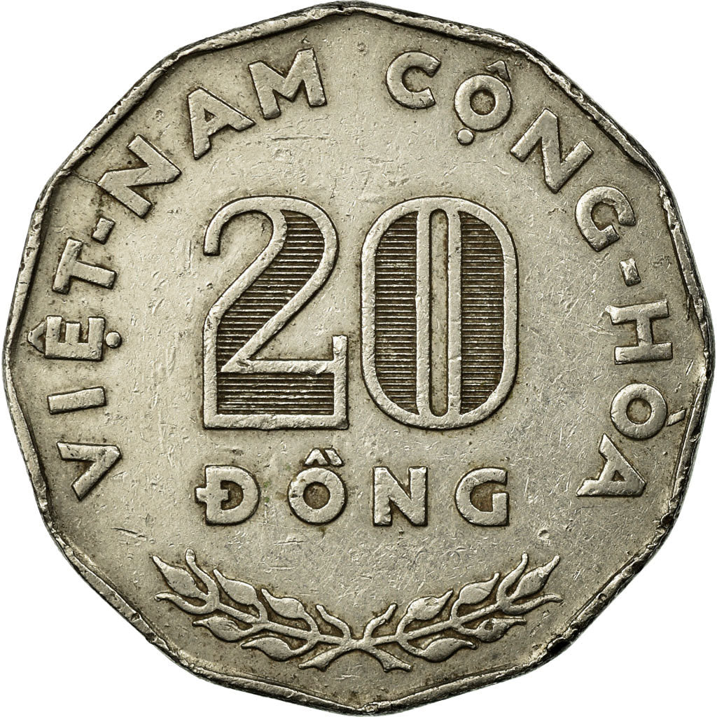 Moneda, Vietnam, STATE OF SOUTH VIET NAM, 20 Dông, 1968, MBC, Níquel