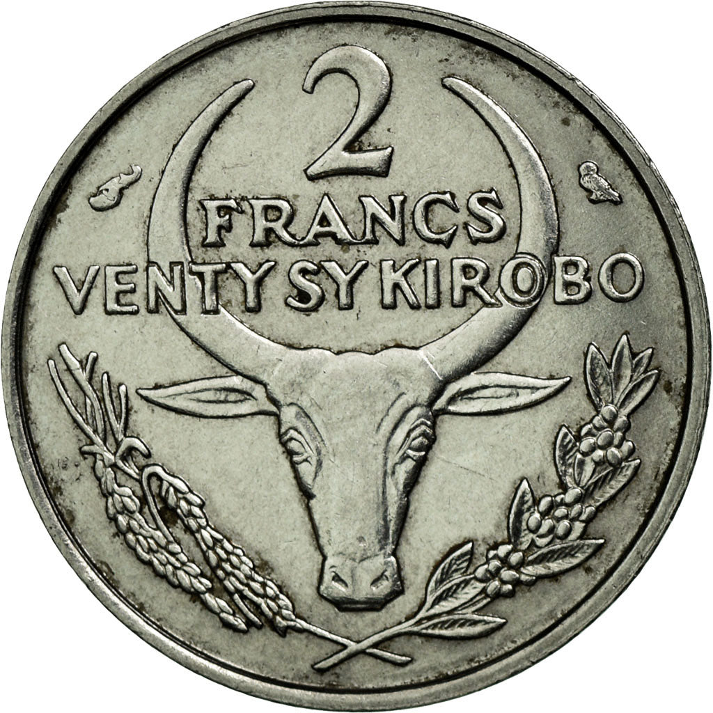 Monnaie, Madagascar, 2 Francs, 1965, Paris, TTB, Stainless Steel, KM:9