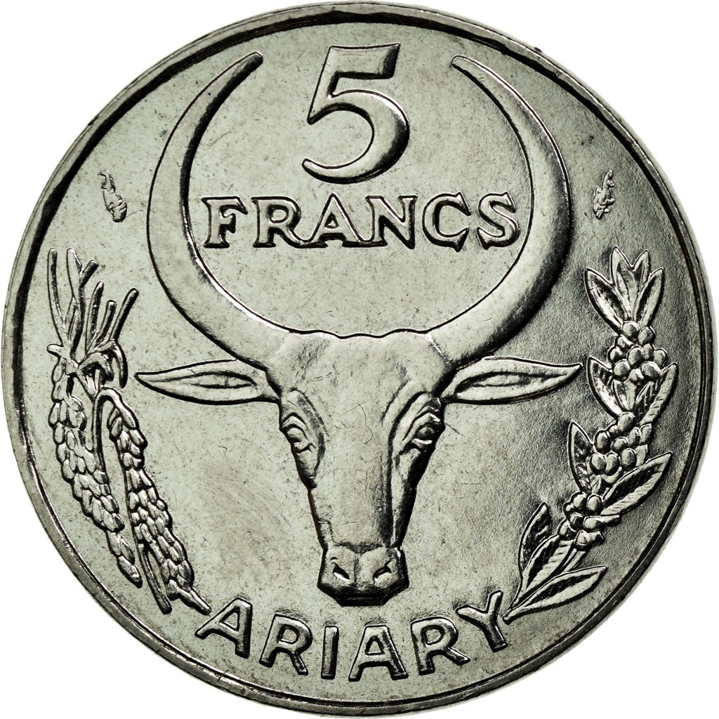 Monnaie, Madagascar, 5 Francs, Ariary, 1989, Paris, SUP, Stainless Steel, KM:10