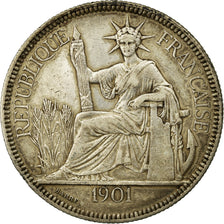 Moneta, INDOCINA FRANCESE, Piastre, 1901, Paris, BB, Argento, KM:5a.1