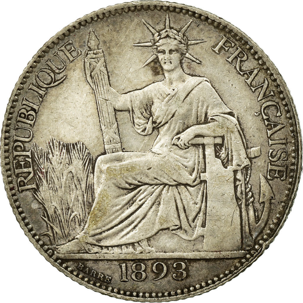 Münze, FRENCH INDO-CHINA, 20 Cents, 1893, Paris, SS, Silber, KM:3