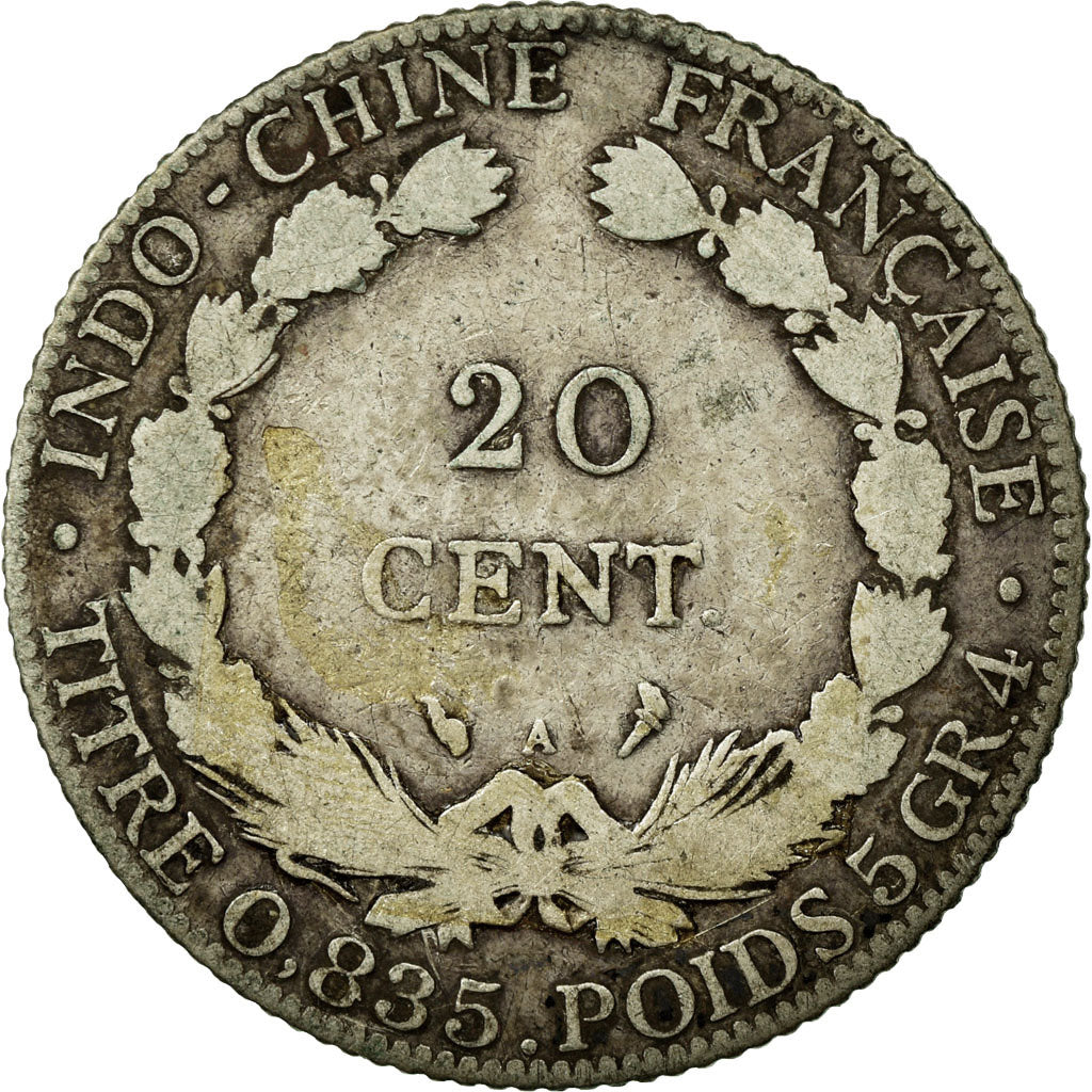 Moneta, INDOCINA FRANCESE, 20 Cents, 1900, MB, Argento, KM:10