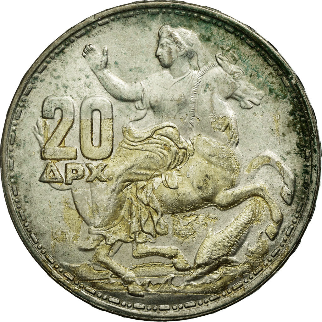 Coin, Greece, Paul I, 20 Drachmai, 1960, EF(40-45), Silver, KM:85