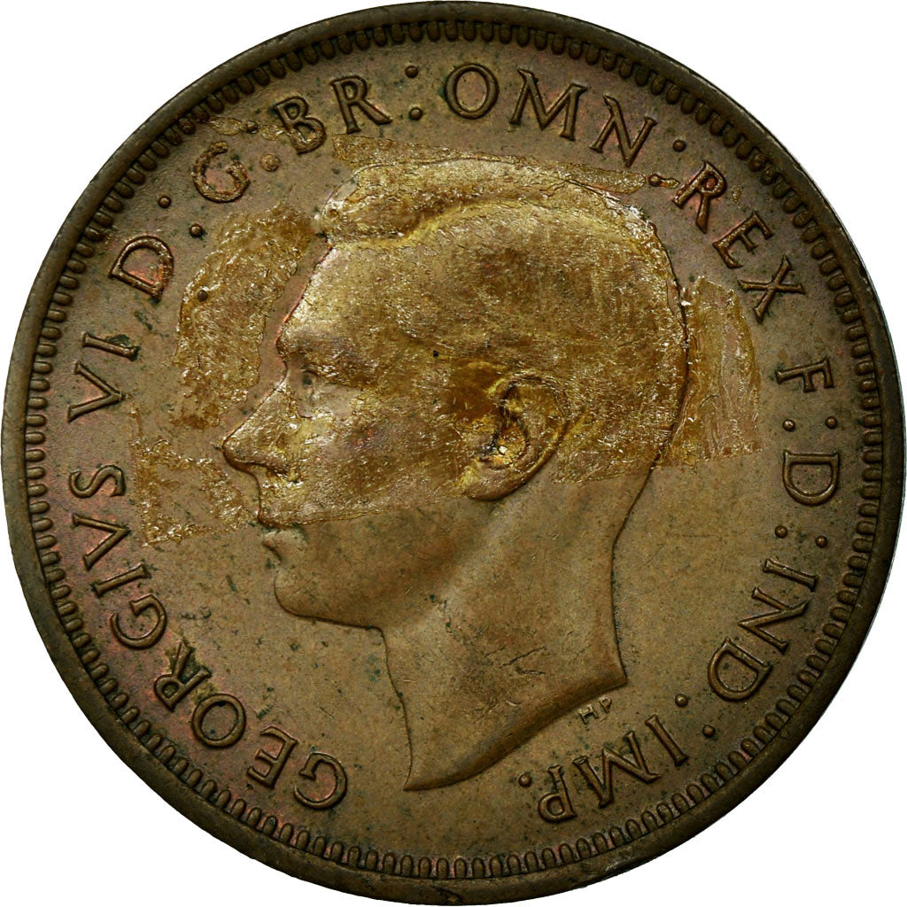 Monnaie, Grande-Bretagne, George VI, 1/2 Penny, 1947, TTB, Bronze, KM:844
