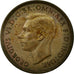 Moeda, Grã-Bretanha, George VI, 1/2 Penny, 1947, EF(40-45), Bronze, KM:844