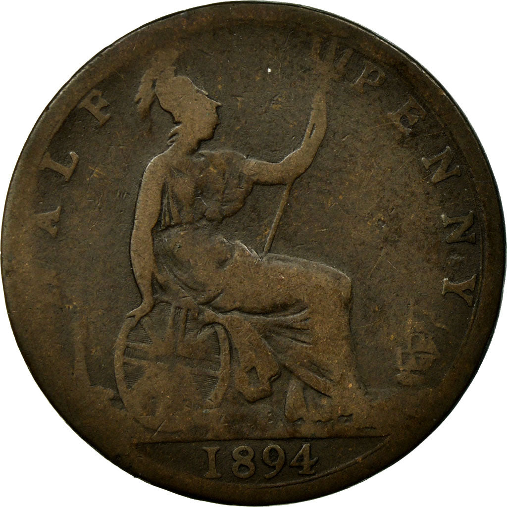 Monnaie, Grande-Bretagne, Victoria, 1/2 Penny, 1894, B, Bronze, KM:754