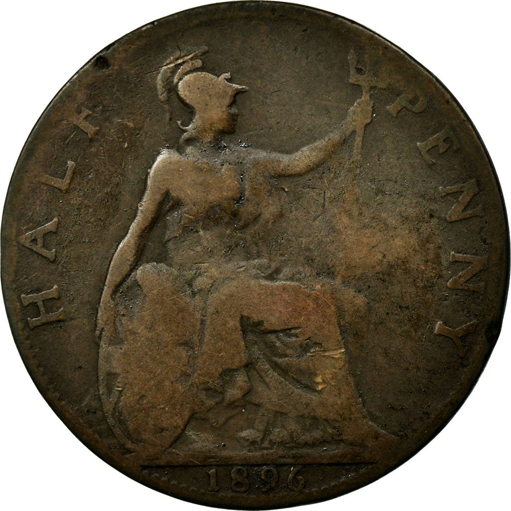 Moneta, Gran Bretagna, Victoria, 1/2 Penny, 1896, B, Bronzo, KM:789