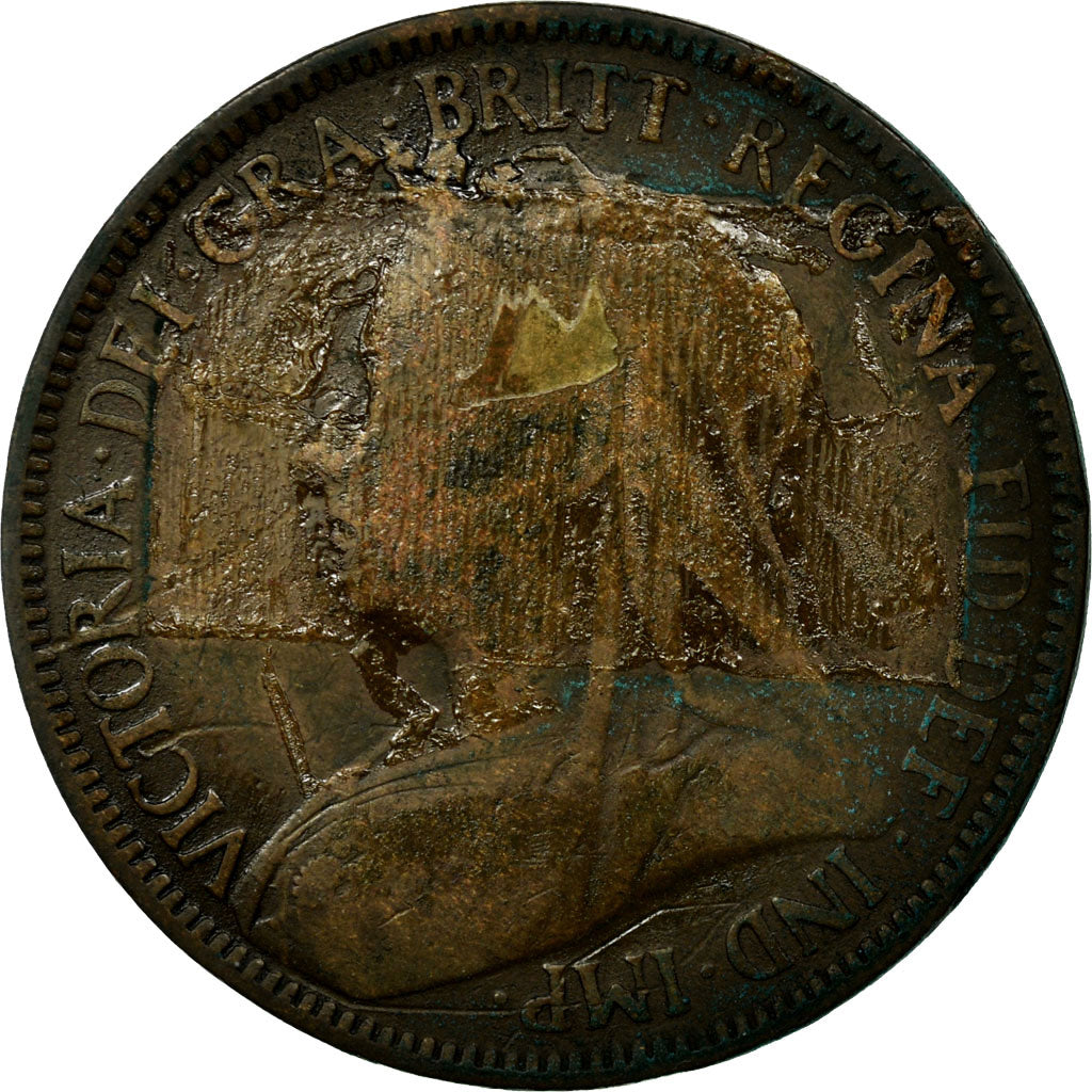 Coin, Great Britain, Victoria, 1/2 Penny, 1900, VG(8-10), Bronze, KM:789