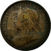 Coin, Great Britain, Victoria, 1/2 Penny, 1900, VG(8-10), Bronze, KM:789