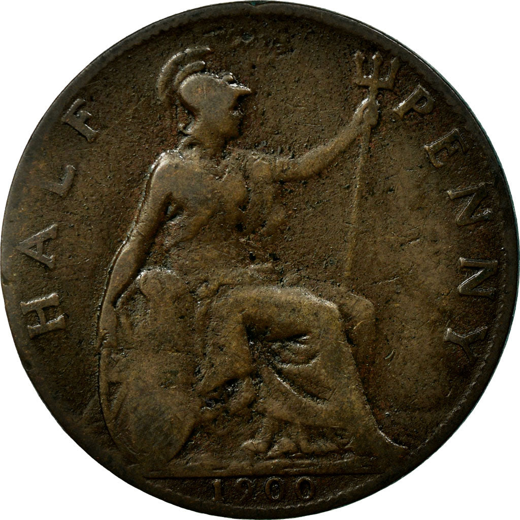 Coin, Great Britain, Victoria, 1/2 Penny, 1900, VG(8-10), Bronze, KM:789