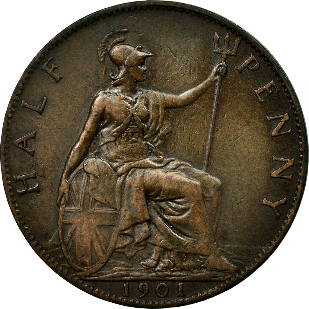 Moneta, Gran Bretagna, Victoria, 1/2 Penny, 1901, MB, Bronzo, KM:789