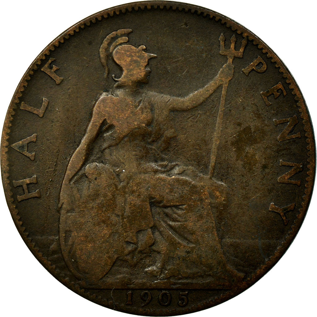 Münze, Großbritannien, Edward VII, 1/2 Penny, 1905, S, Bronze, KM:793.2