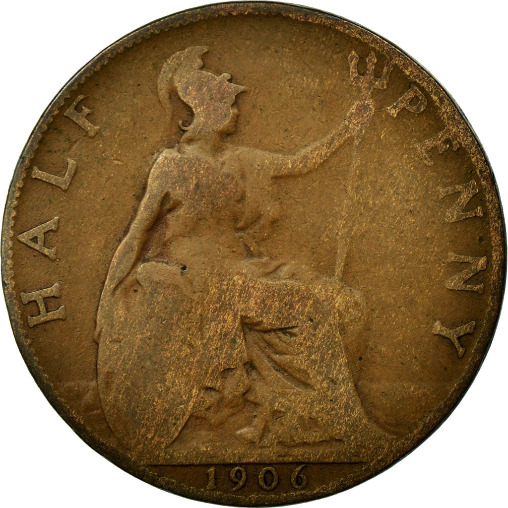 Coin, Great Britain, Edward VII, 1/2 Penny, 1906, F(12-15), Bronze, KM:793.2