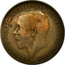 Moneda, Gran Bretaña, George V, 1/2 Penny, 1913, BC+, Bronce, KM:809