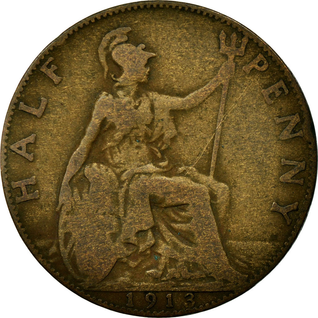 Munten, Groot Bretagne, George V, 1/2 Penny, 1913, FR, Bronze, KM:809