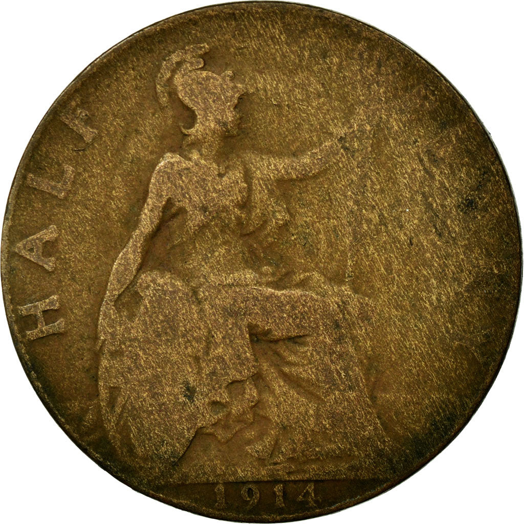 Münze, Großbritannien, George V, 1/2 Penny, 1914, SGE+, Bronze, KM:809
