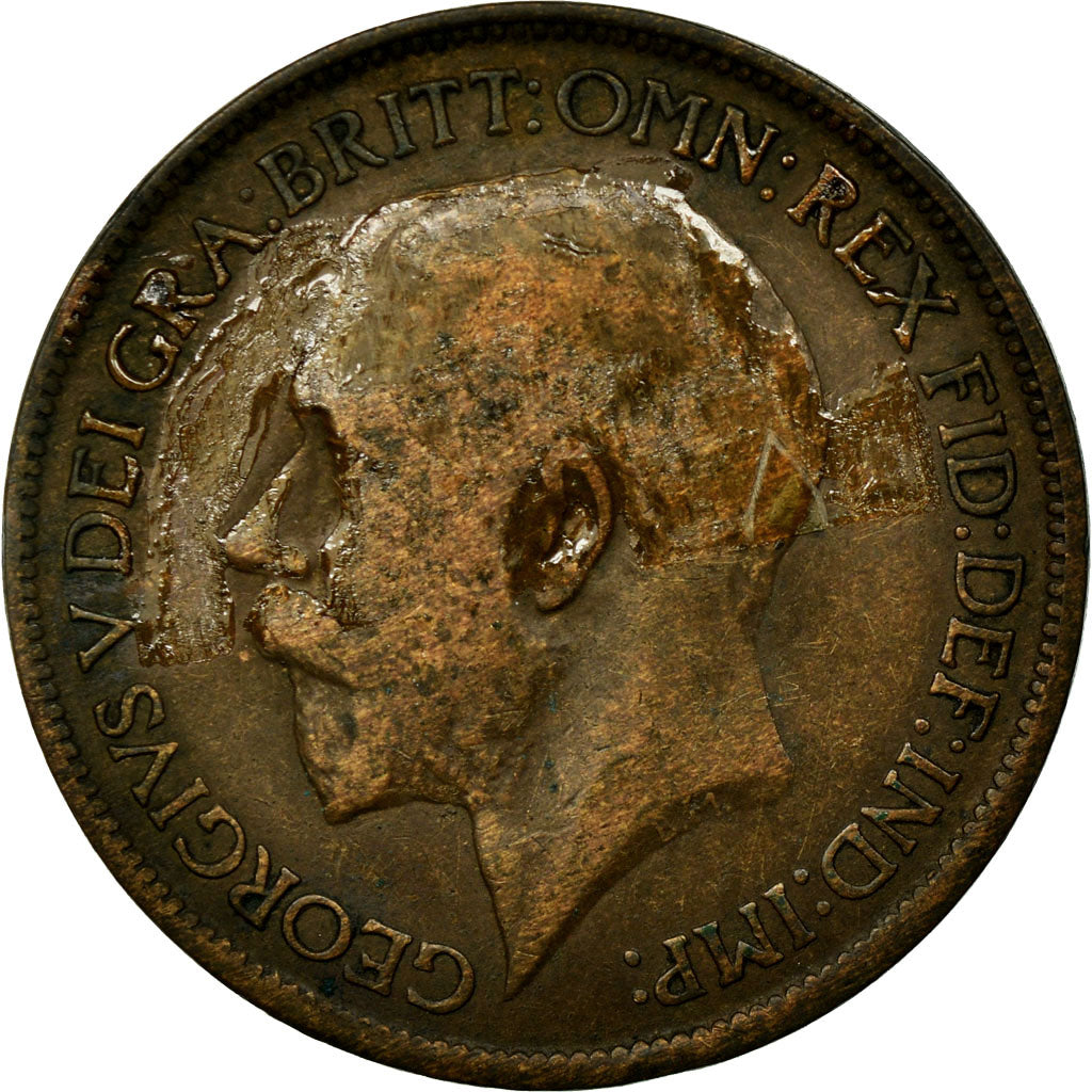 Münze, Großbritannien, George V, 1/2 Penny, 1917, S, Bronze, KM:809