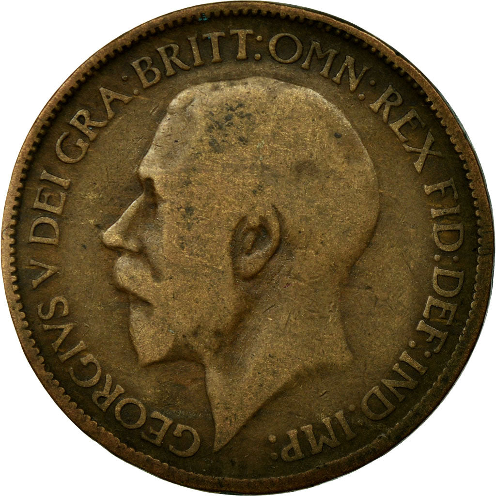 Monnaie, Grande-Bretagne, George V, 1/2 Penny, 1918, B+, Bronze, KM:809