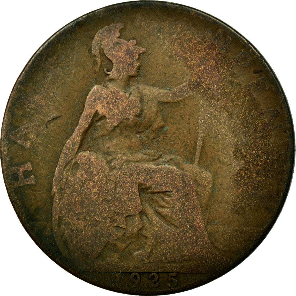 Monnaie, Grande-Bretagne, George V, 1/2 Penny, 1925, B+, Bronze, KM:809
