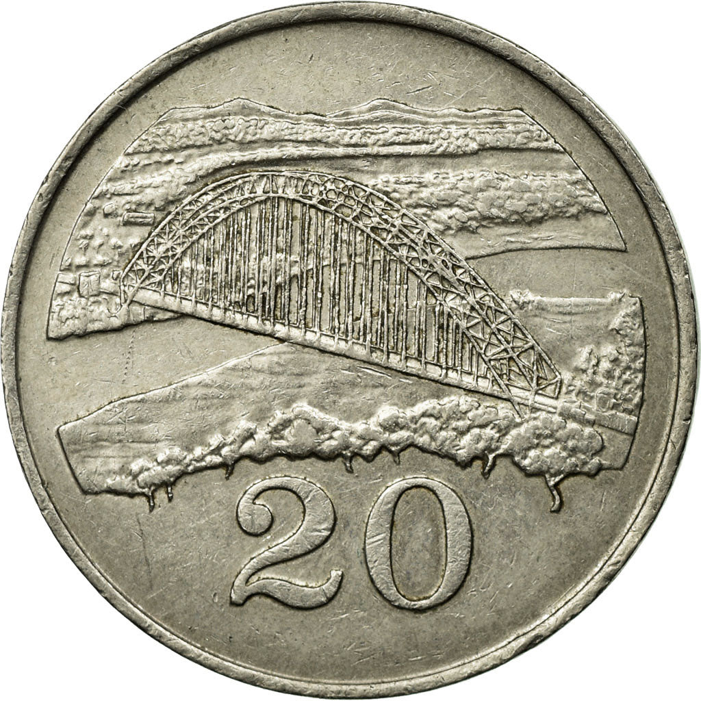 Coin, Zimbabwe, 20 Cents, 1989, EF(40-45), Copper-nickel, KM:4
